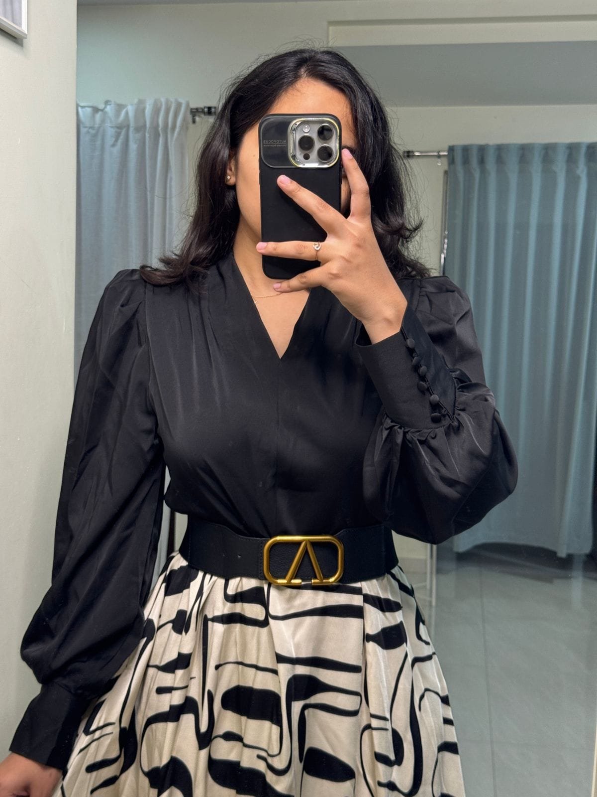Satin Belted Midi Dress image 1