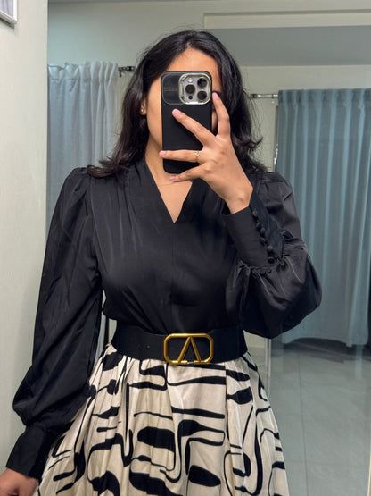 Satin Belted Midi Dress image 1
