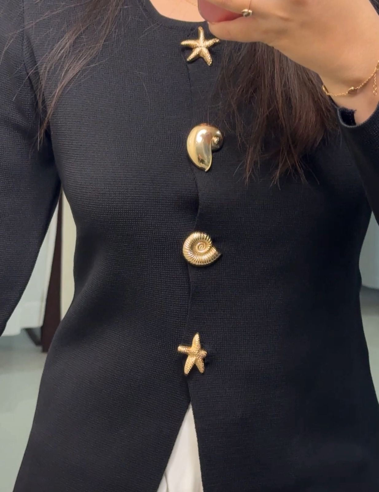 Diva Button Up Knit Top