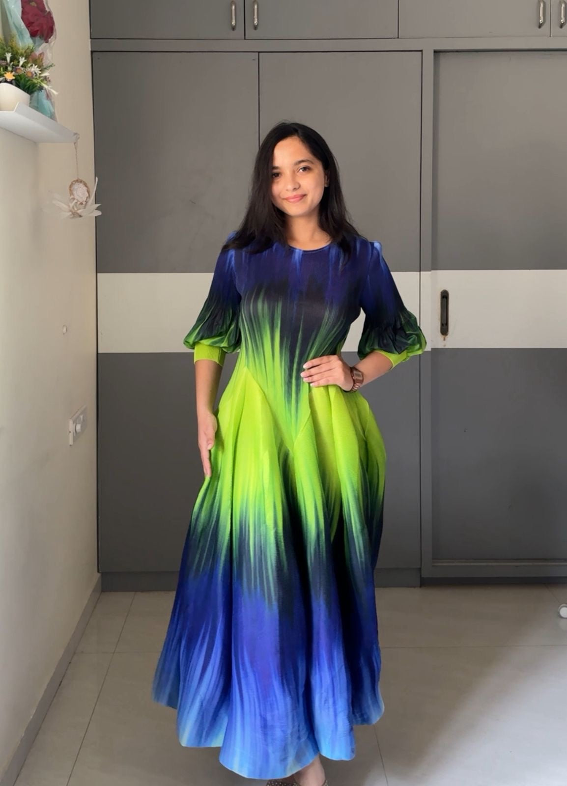 Anaya Printed Pleated Dress