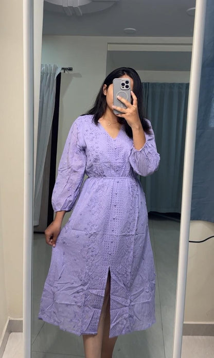 Tia Cotton Dress - Lilac image