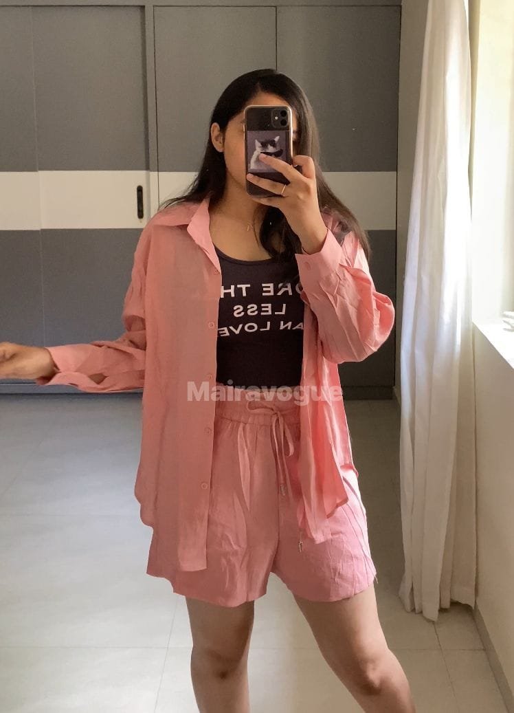 Cotton-Silk Three Piece Set - Peach image
