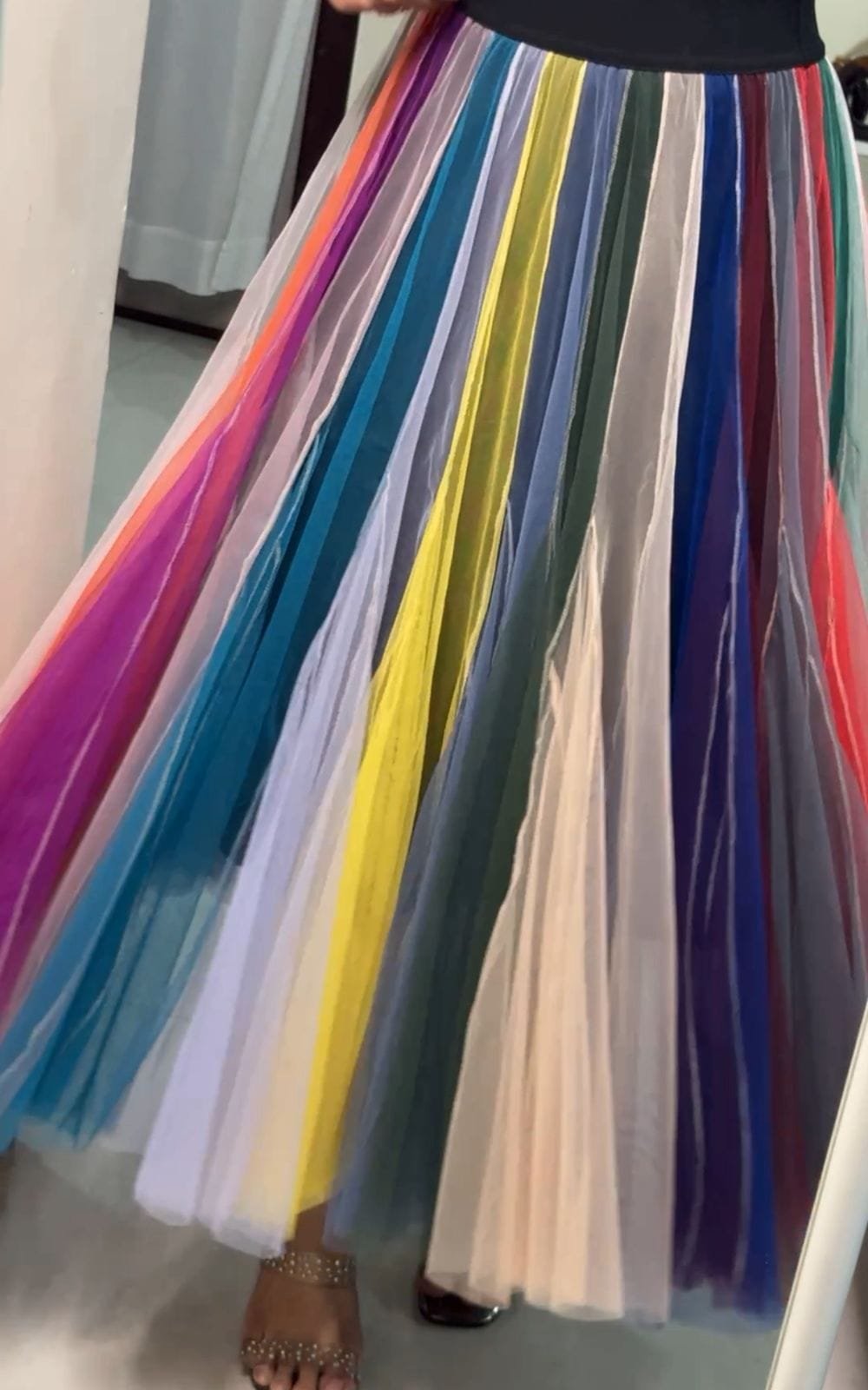 Multicolor Mesh Skirt image 1