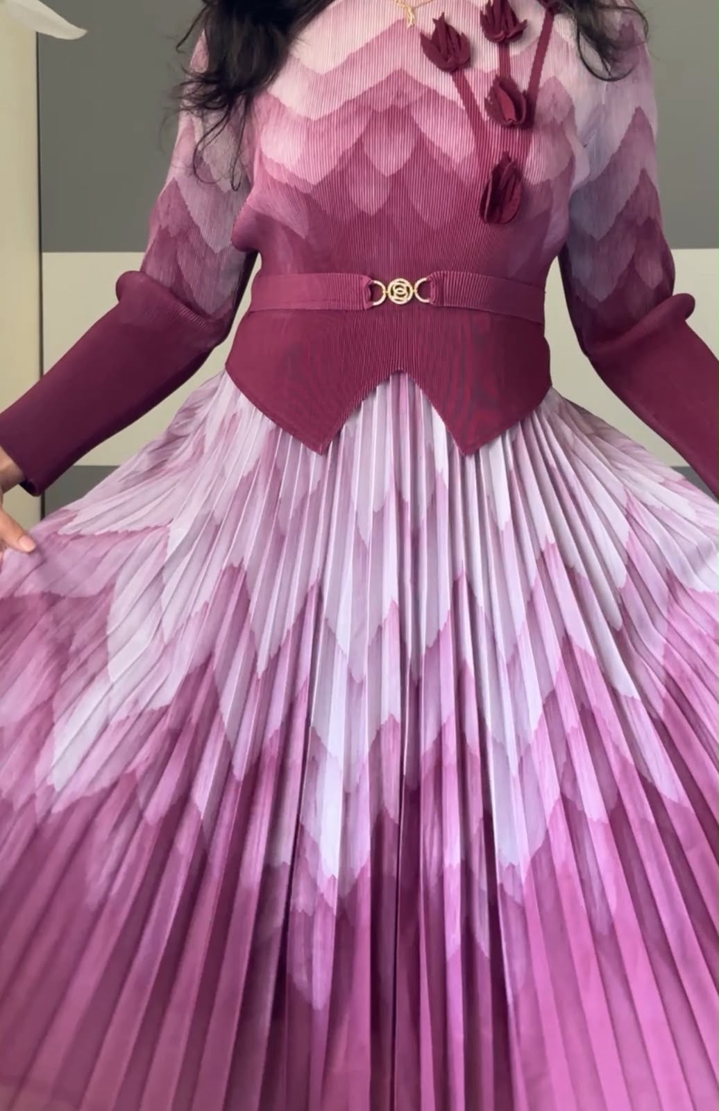 Ramel Floral Pleated Dress