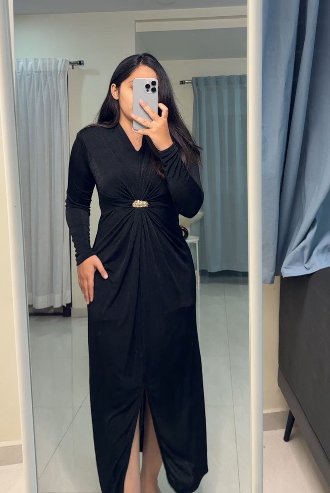 Suki Solid Twist Longline Dress - Black image