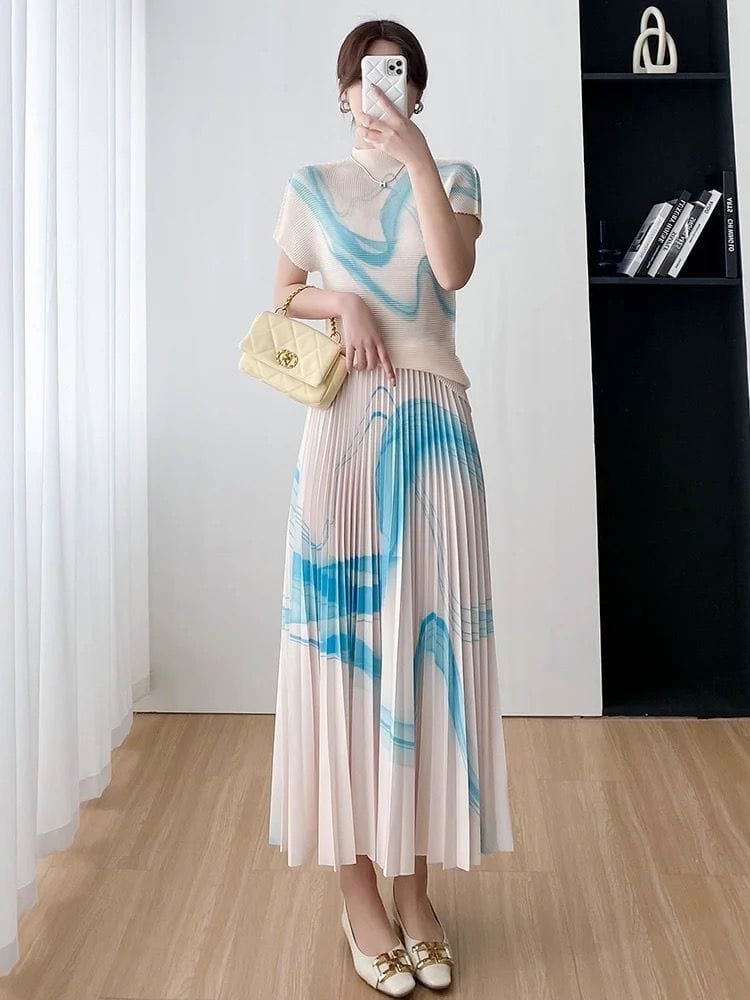Robin Exclusive Pleated Co-Ords(1) - Cream image