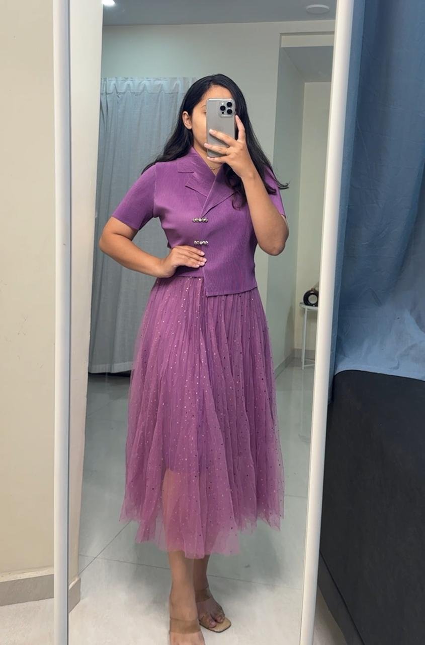 Kiwi Exclusive Pleated Dress - Purple image