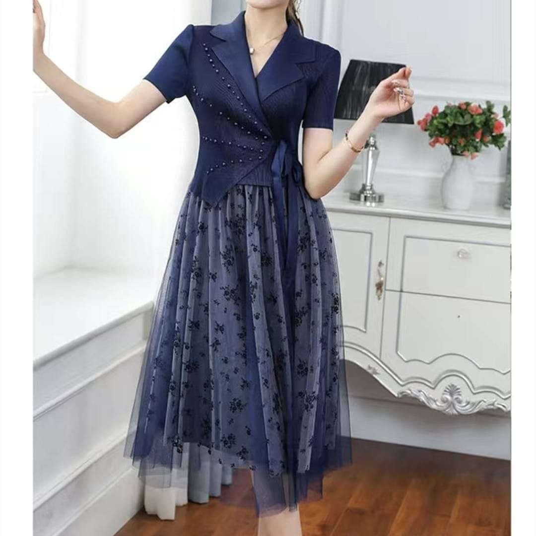 Alfred Exclusive Mesh Dress - Navy Blue image