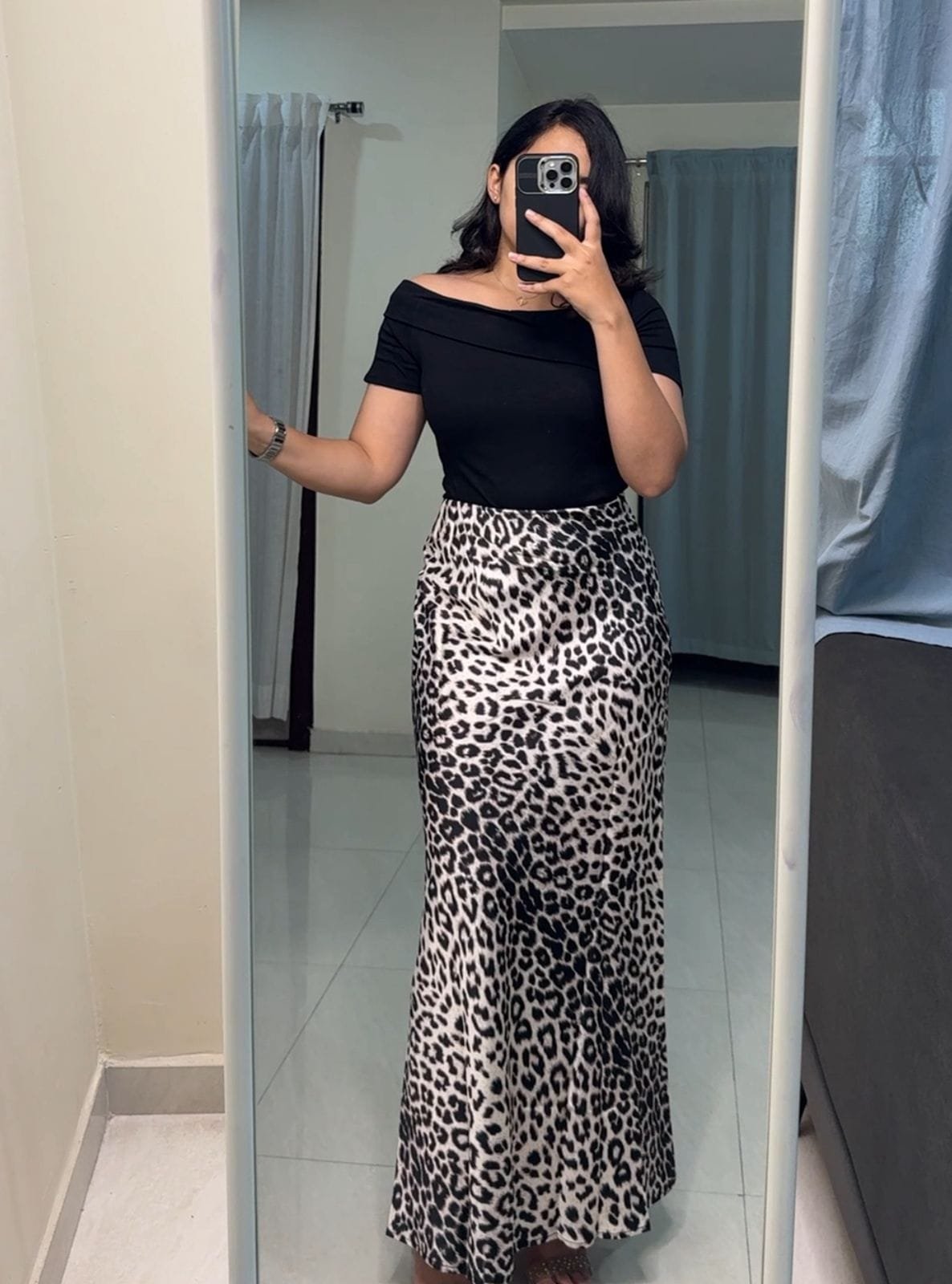 Jessa Cheetah Print Satin Skirts image 3
