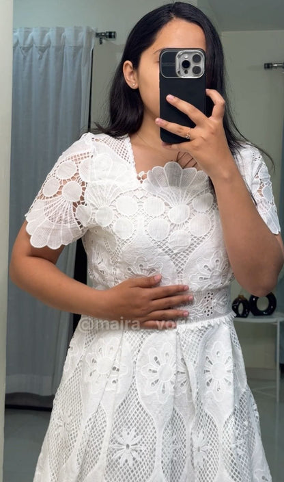 Celine Floral Lace Midi Dress image 1
