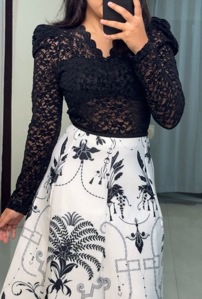 Diti Floral Printed Scuba Skirts image 1