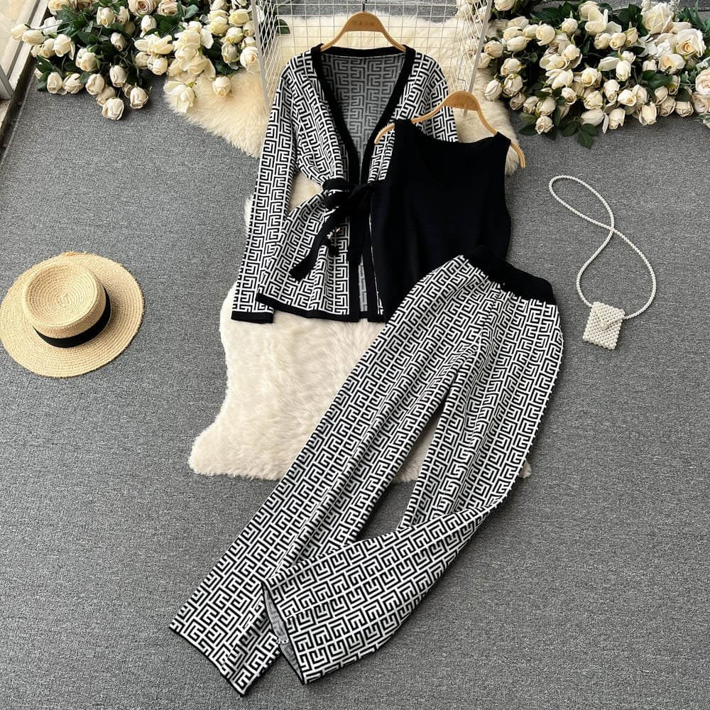 Asher Knit 3 Piece Set - Black image
