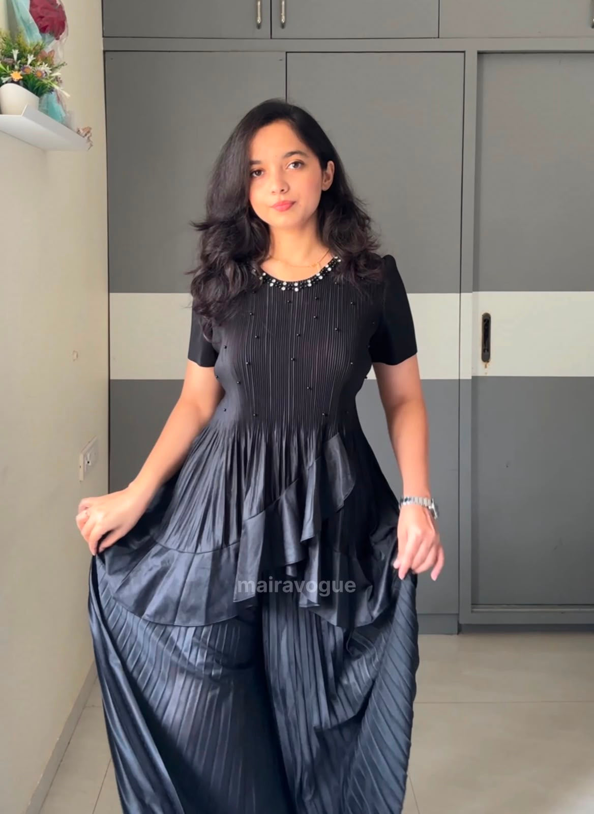 Neha Pleated Two Piece Set