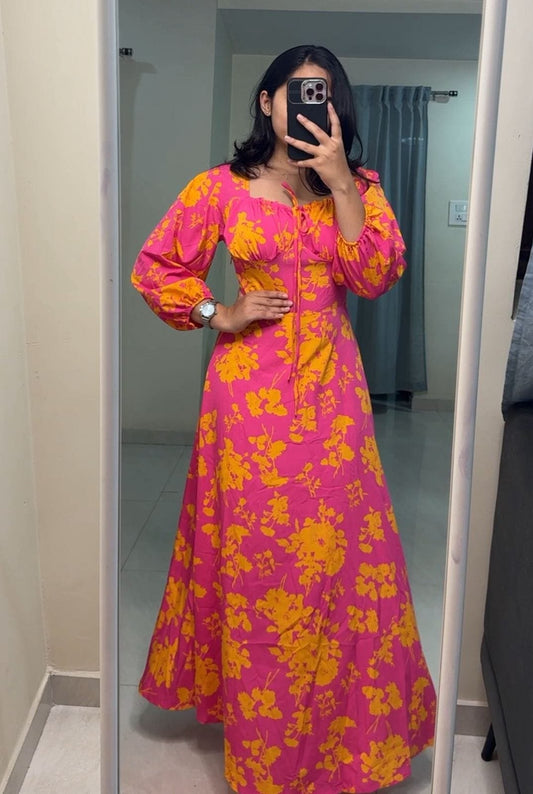 Lark Floral Printed Slit Dress image 0