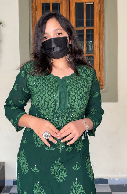 Kuhu Viscose Chikankari Mukaish Kurtis image 1