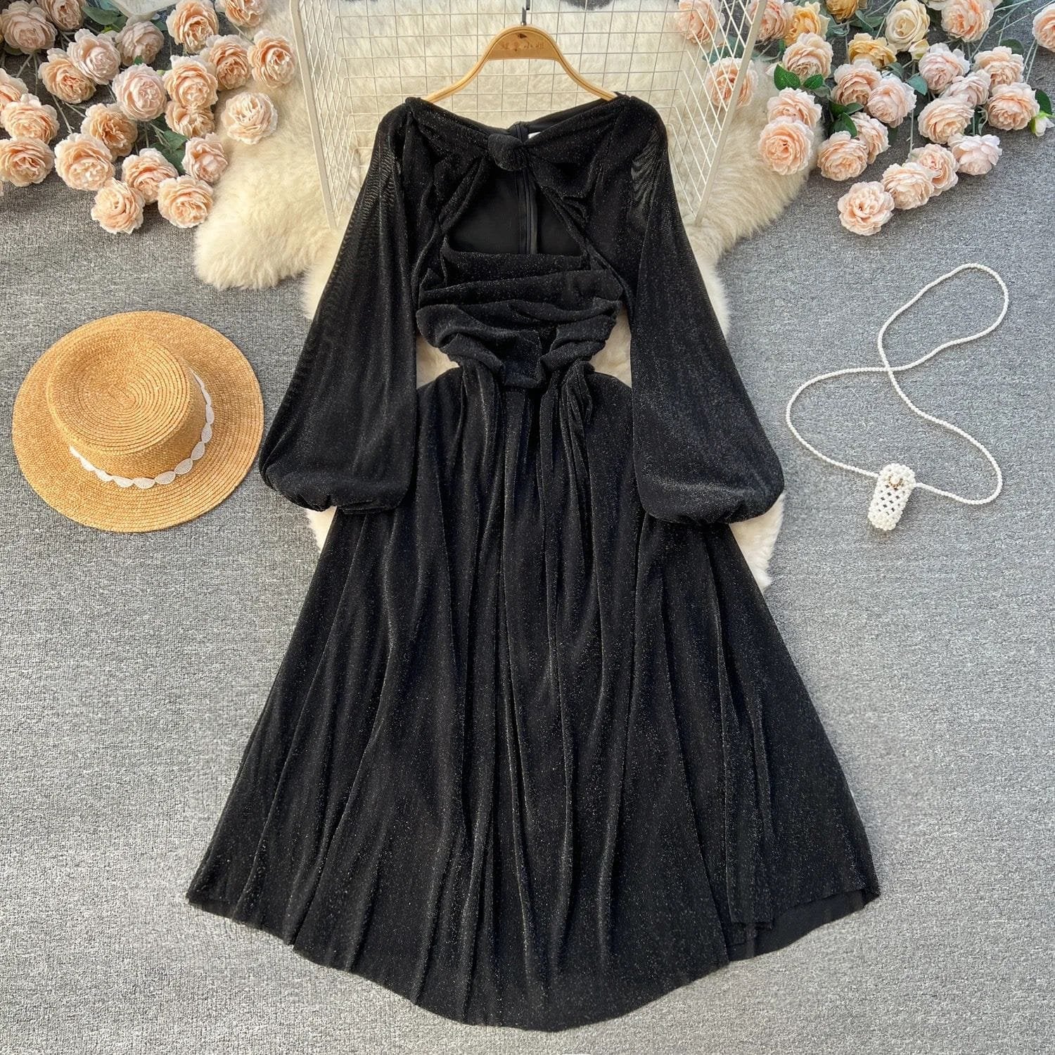 Serena Silk Dress - Black image