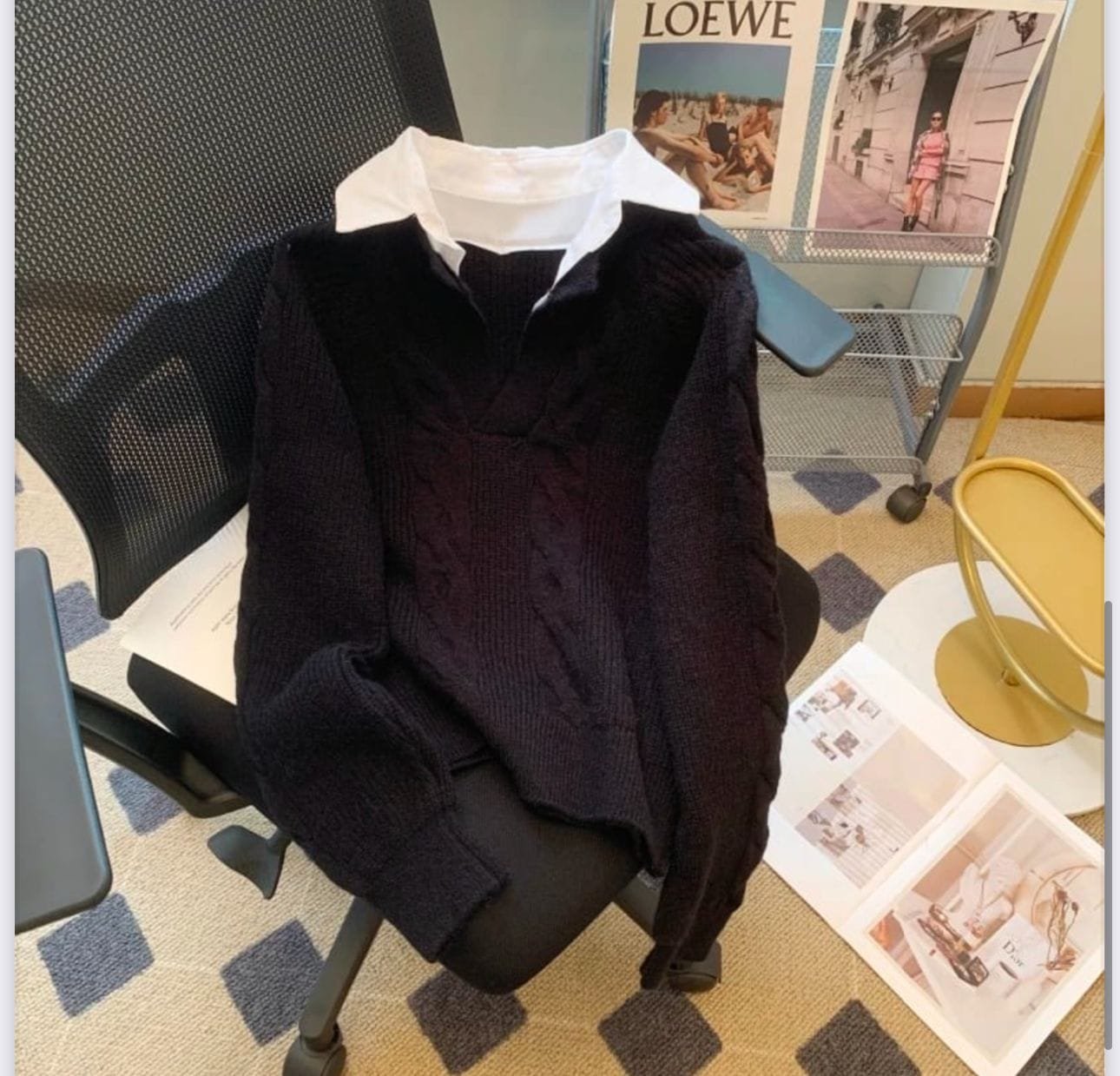 Chen Fake Collar Sweaters image 3