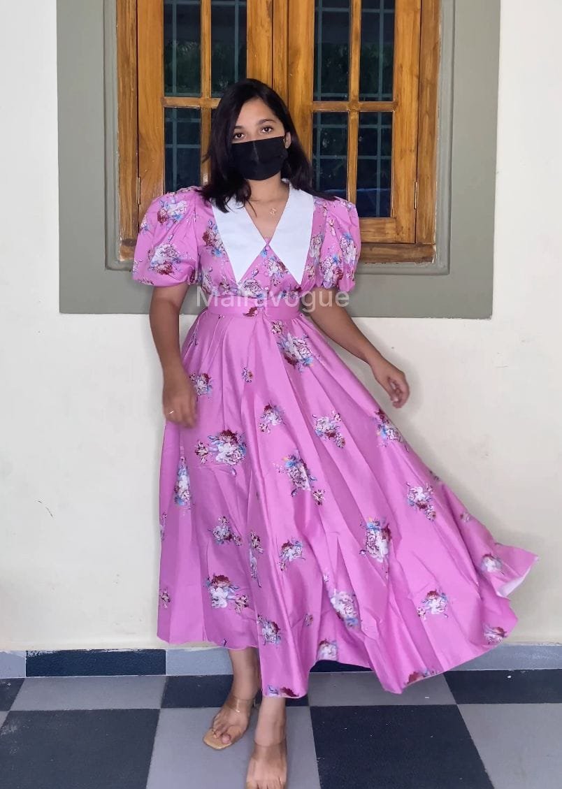 Spread Collar Long Dress image 0