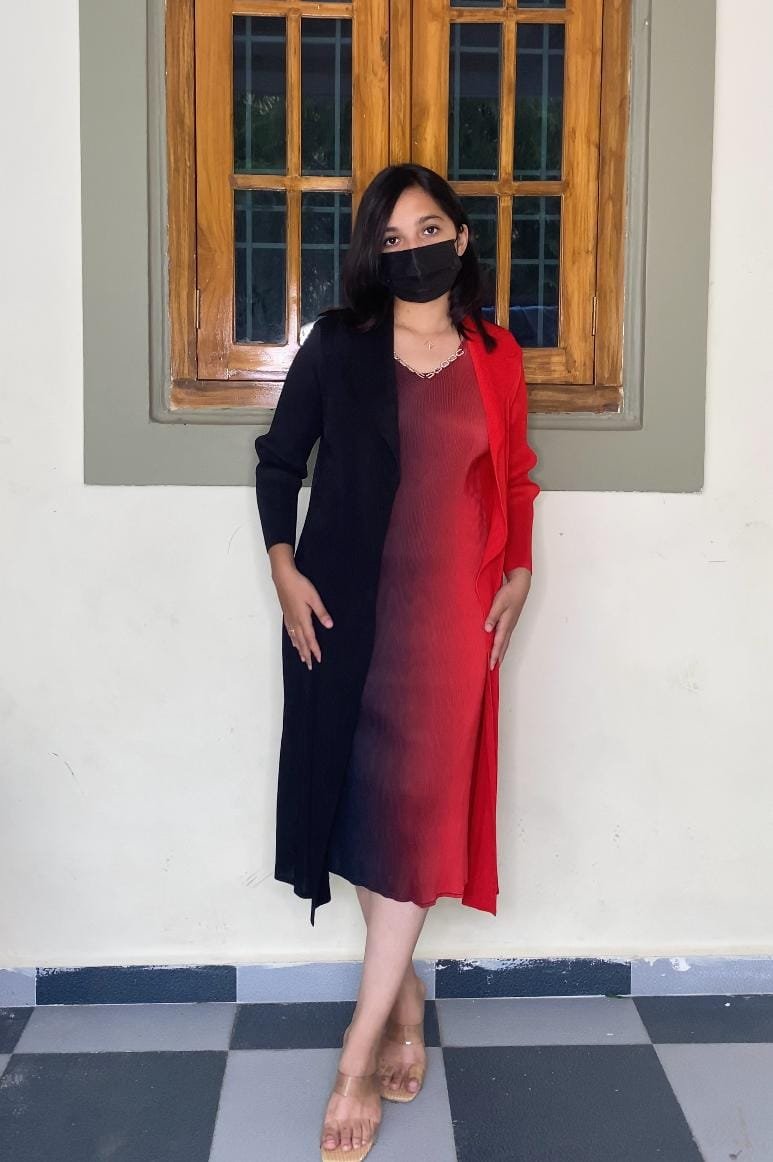 Celeste Pleated Dress - Red image