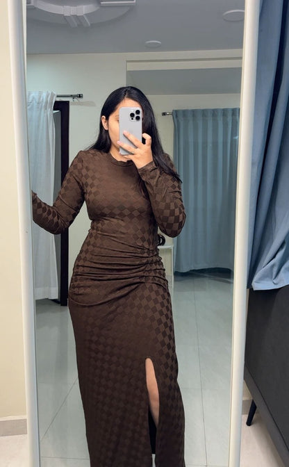Sylvie Bodycon Dress - Brown image