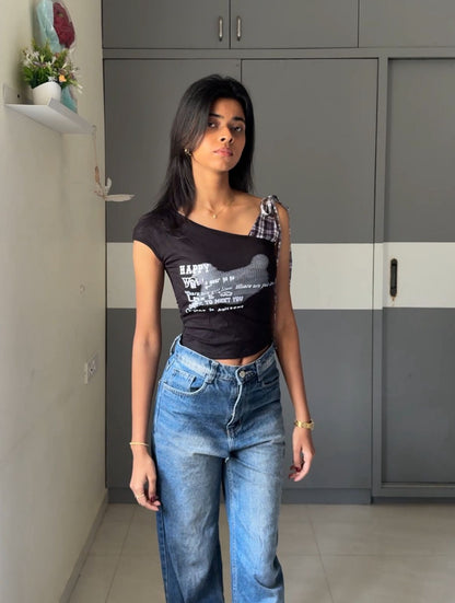 Gean One Shoulder Crop Top
