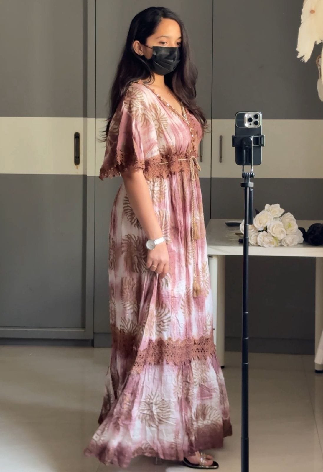 Bohemian Cotton Maxi Dress image 1