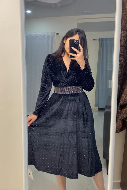Orson Velvet Dress - Black image