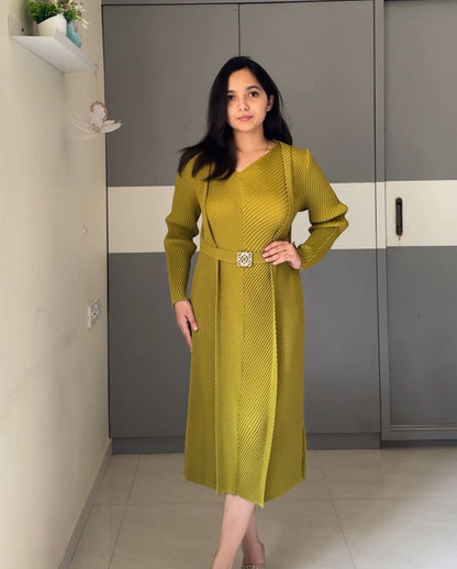 Chev Converge Pleated Dress