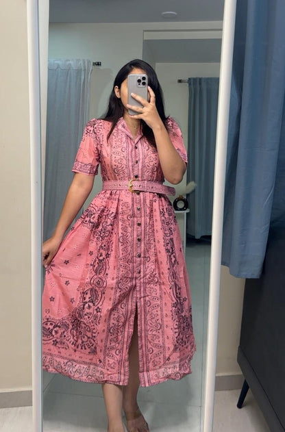 Naira Printed Dress - Pink image