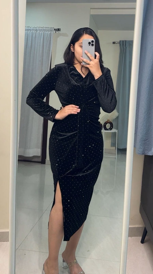 Poe Velvet Bodycon Dress image 0