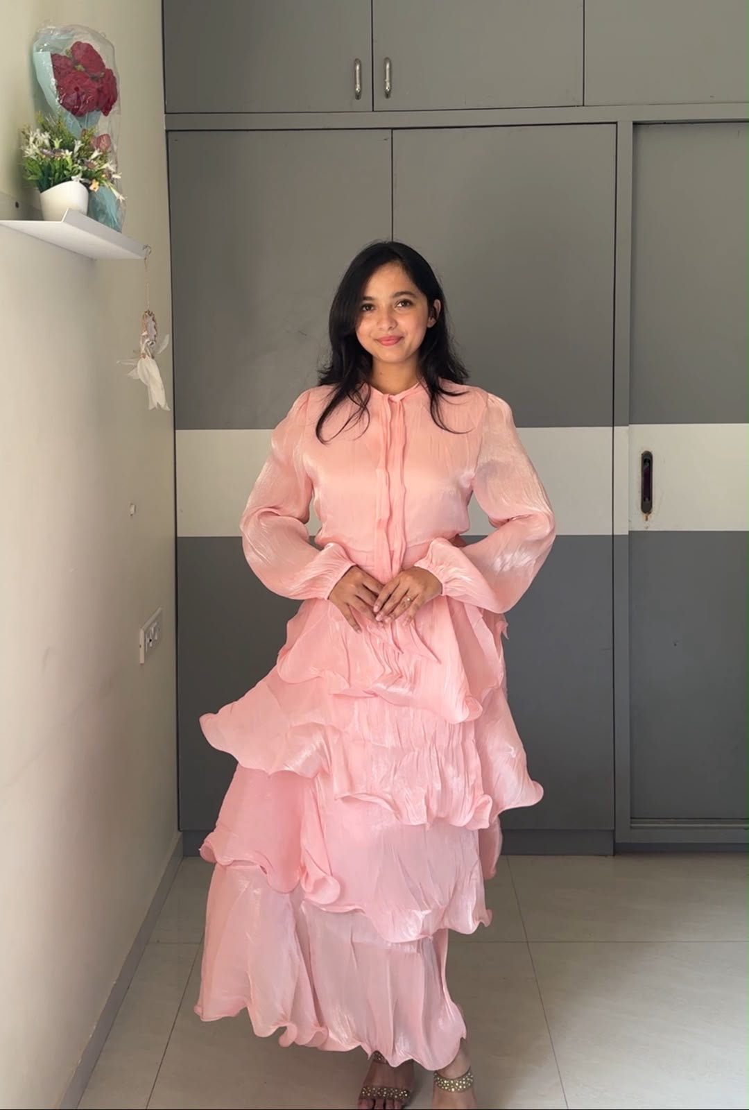 Poi Organza Ruffle Dress
