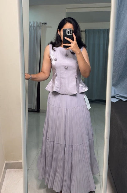 Ether Floral-Pleated Co-Ords