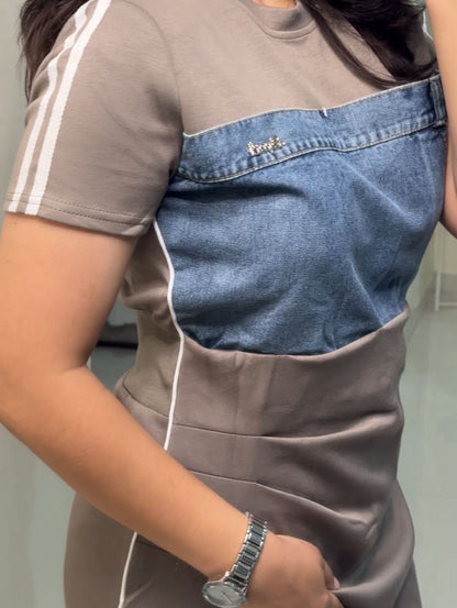 Mina Denim Patchwork Bodycons