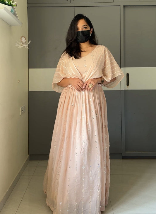 Natalie Mirror Work Gown