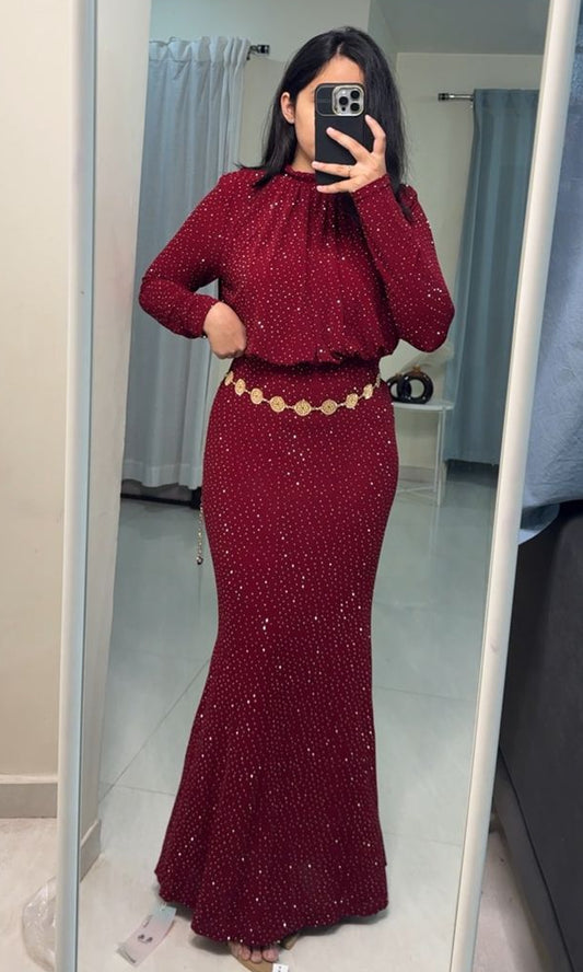Alifia Shimmer Mesh Bodycon