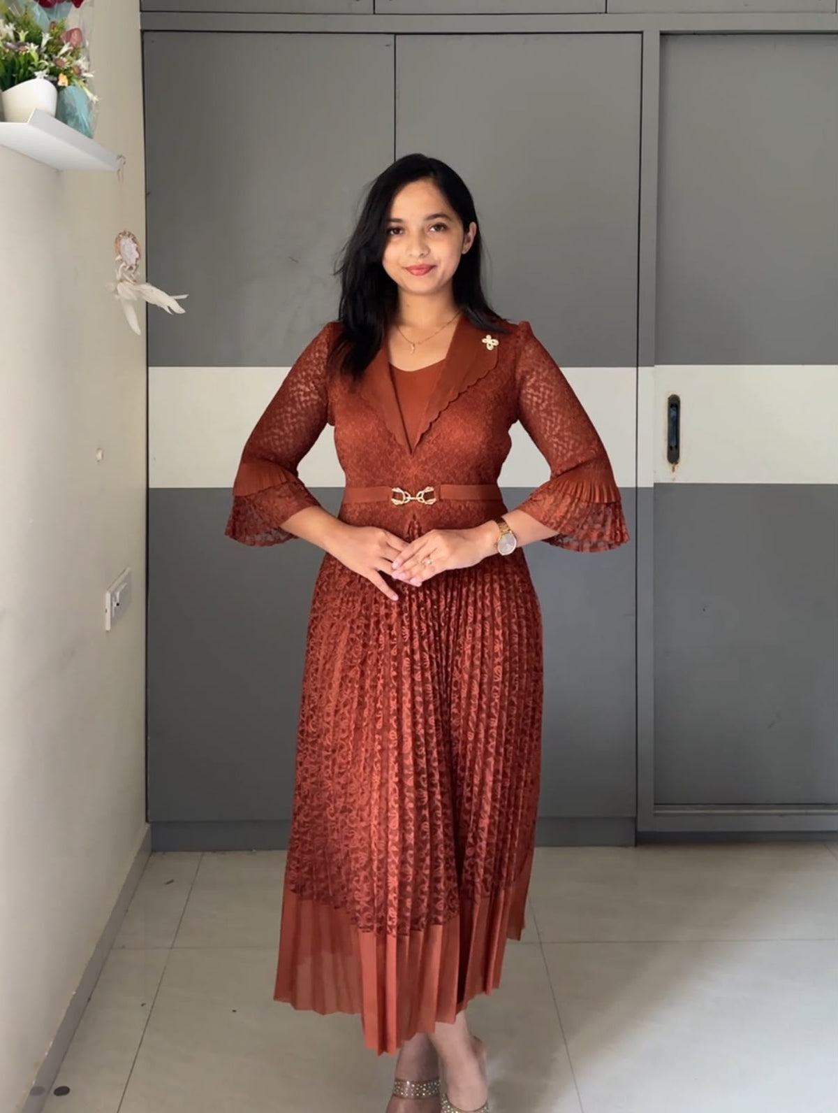 Shiki Exclusive Pleated Dress