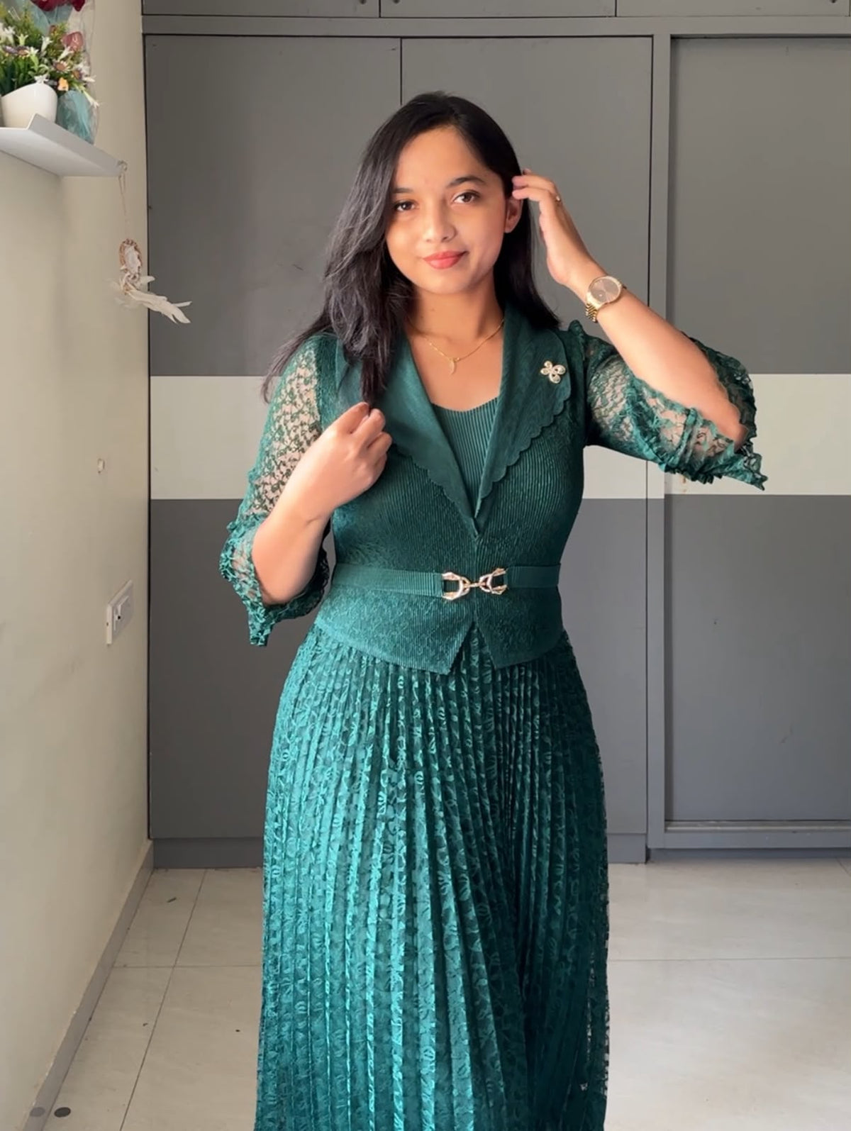 Shiki Exclusive Pleated Dress