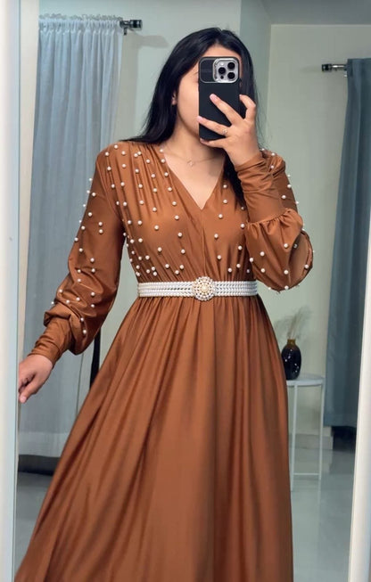 Orli Satin Pearl Dress