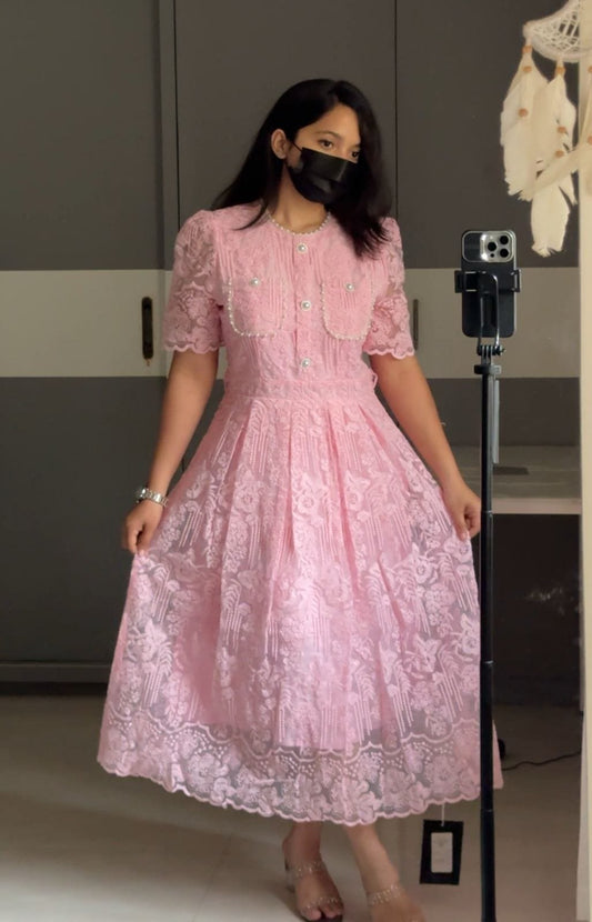Molly Embroidered Organza Midi Dress