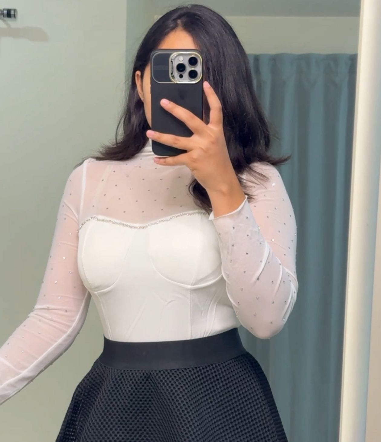 Gisel Textured Scuba Midi Skirt