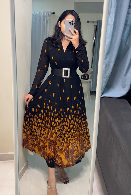 Dana Printed Mesh Dress