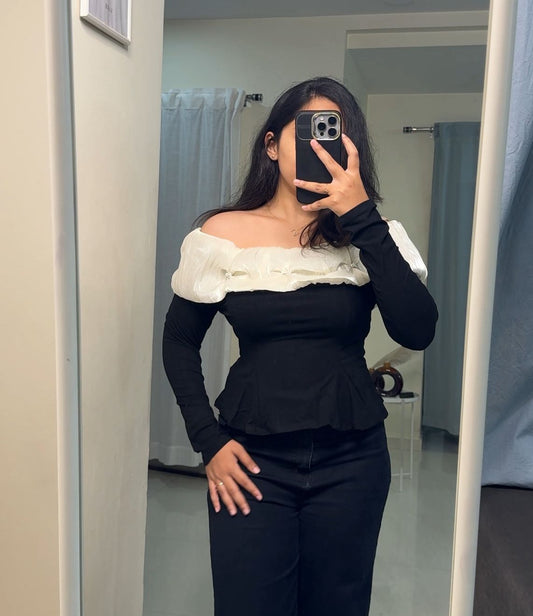 Catie Off-Shoulder Peplum Tops