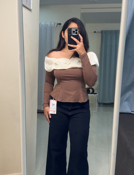 Catie Off-Shoulder Peplum Tops