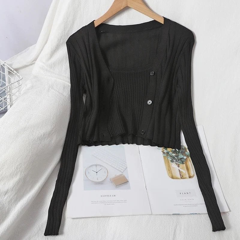 Tinah Knitted Co-Ords - Black image