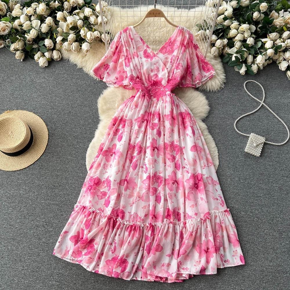 Calista Floral Dress - Pink image