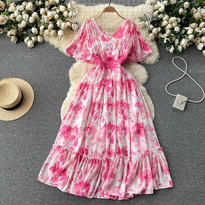 Calista Floral Dress - Pink image