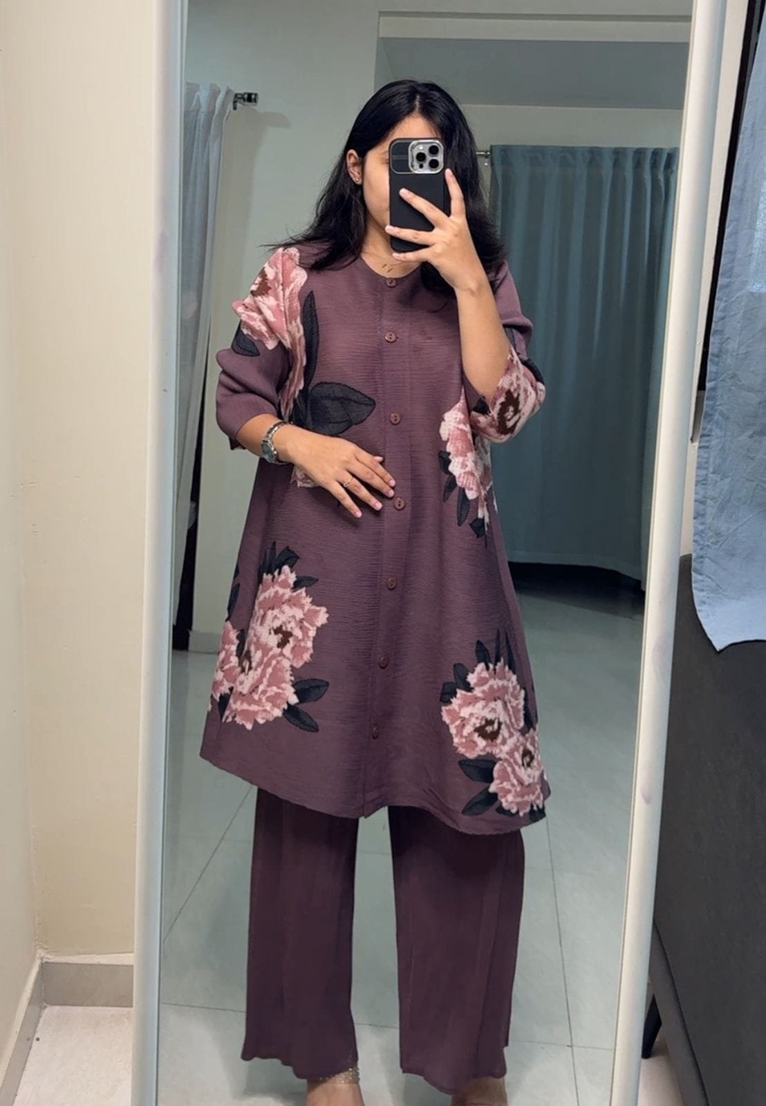 Dima Floral Printed Pleated Co-Ords image 3