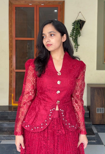 Plum Exclusive Pleated Co-Ords