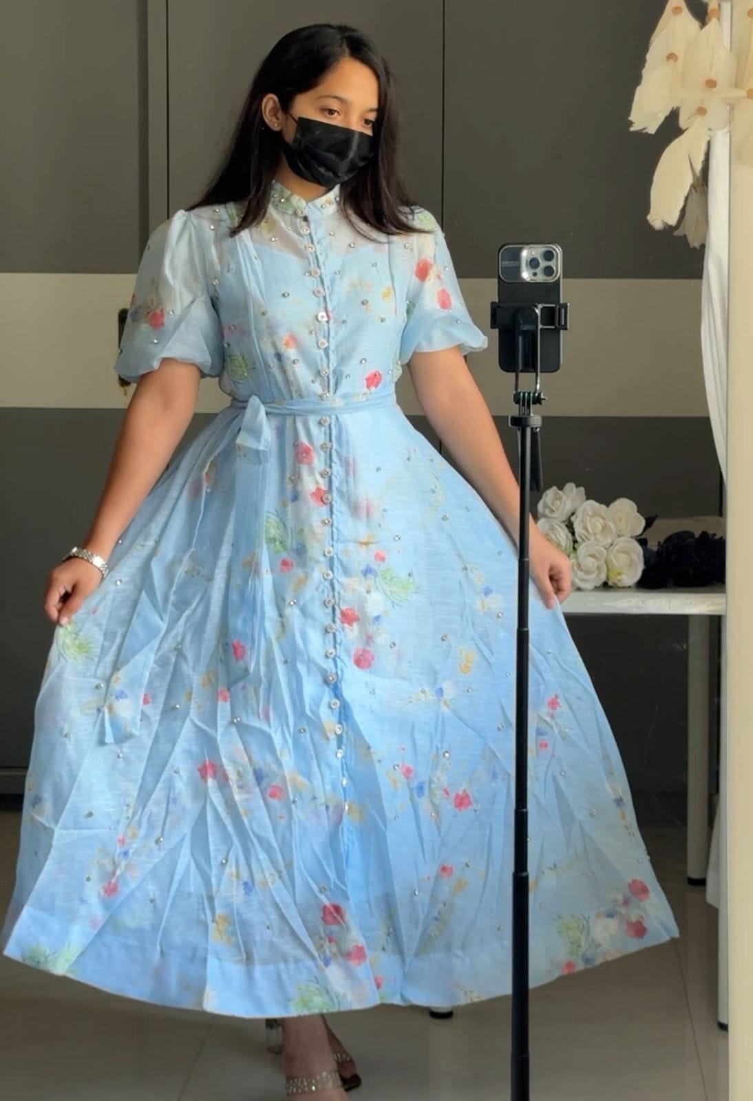 Idy Floral Printed Two Piece Set - Blue image