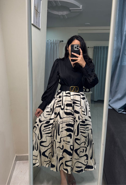Satin Belted Midi Dress image 0